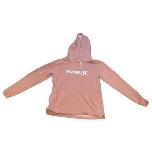 Hurley Pink and White Women’s Sweatshirt Hoodie Size Medium